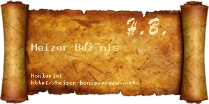 Heizer Bónis névjegykártya